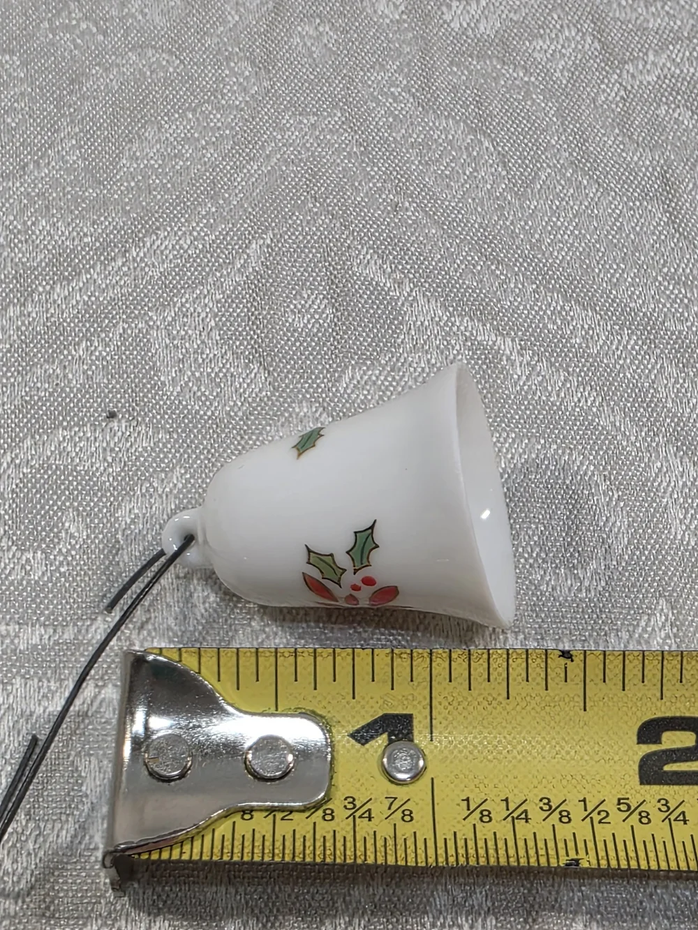White 1993 Porcelain Holiday Bell Ornament
